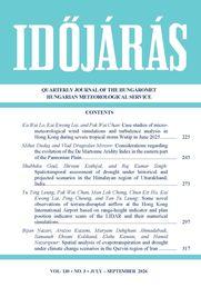IDŐJÁRÁS a HungaroMet Nonprofit Zrt. angol nyelvű folyóirata »